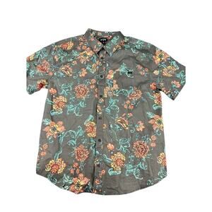 Men’s Billabong Floral Print Short-Sleeve Shirt Large – Excellent Condition